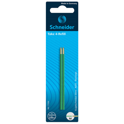 シュナイダー Schneider 4色ボールペン 替え芯 1パック(2本入り) テイク4 TAKE4 サイズ:M/中字 インク色:4色展開 多色ボールペン リフィル レフィル 替芯