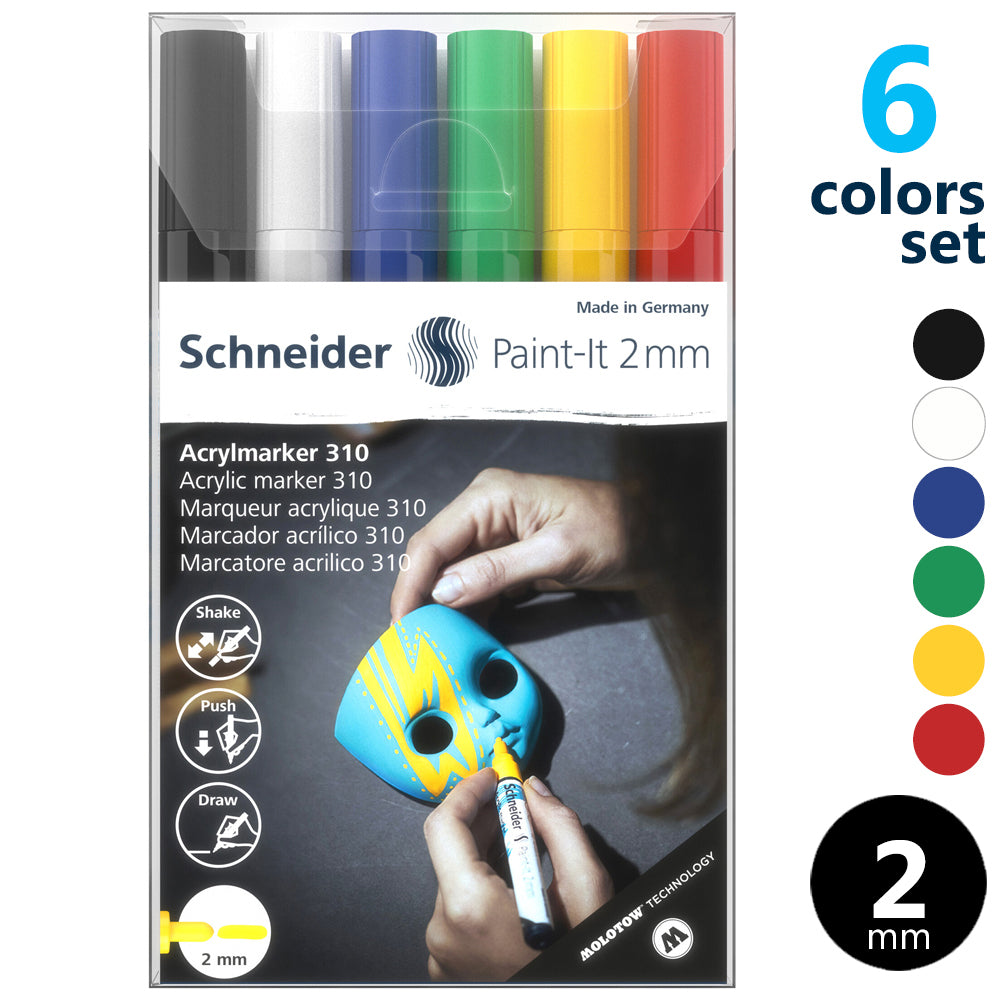 ［メイン］アクリルマーカー ペイントイット Paint it 310 ベーシック 6色セット