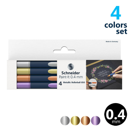 ［メイン］メタリックローラーボール ペイントイット Paint it 050 4色セット
