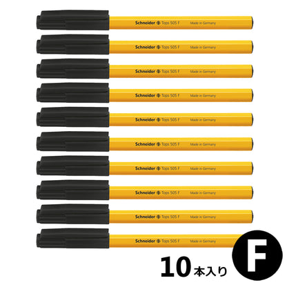 ［メイン］ボールペン TOPS505 F 細字 ブラック 10本セット