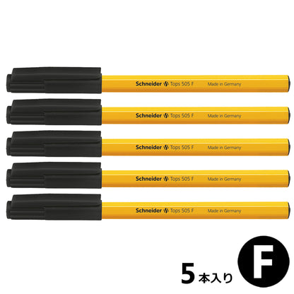 ［メイン］ボールペン TOPS505 F 細字 ブラック 5本セット