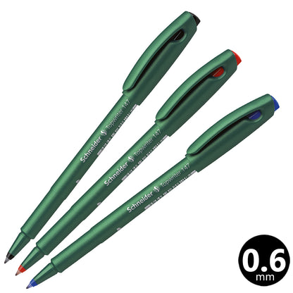 シュナイダー Schneider ファイバーペン 0.6mm トップライター147 Topwriter 147 インク色：3色展開【在庫限り】