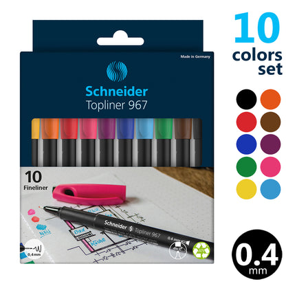 シュナイダー Schneider ファインライナー 0.4mm トップライナー967 Topliner967 10色セット